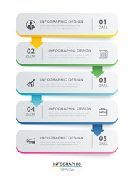 5 data infographics timeline tab paper index vector image