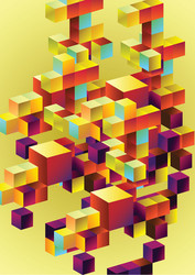 Abstract 3D Cubes Pattern vector