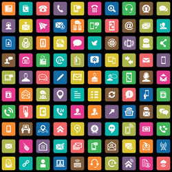 Contact us 100 icons universal set for web and ui vector