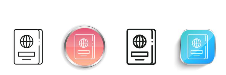 document icon thin linear regular and button vector image