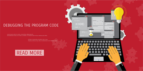 flat concept of programming and coding vector image