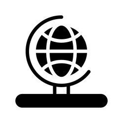 globe icon with a soild style suitable for use vector image