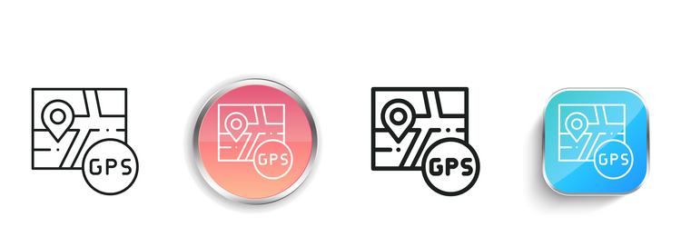 gps icon thin linear regular and button style vector image