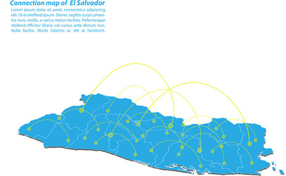 Modern of el salvador map connections network vector