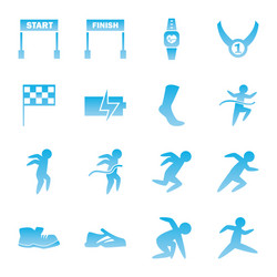 running gradient style icon set design vector image
