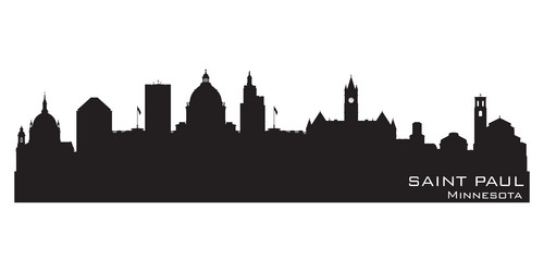 Saint Paul City Skyline Silhouette Vector Image