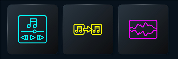 set line music player wave equalizer and note vector image