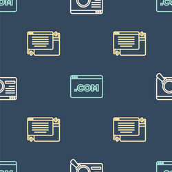 set line ui or ux design and on seamless pattern vector image