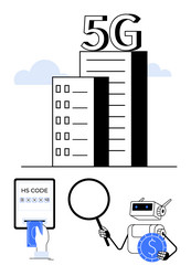 5g technology in business with ai robot vector image