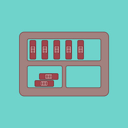 Flat icon with thin lines folder shelf vector