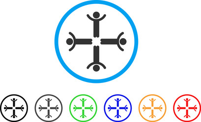 Hands up men rounded icon Royalty Free Vector Image