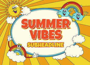 Retro Summer Vibes Background vector image