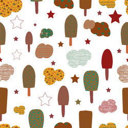 seamless pattern background with clouds vector image