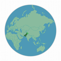 earth globe view of the world map in light green vector image