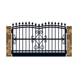 fence gate iconcartoon icon vector