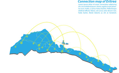 Modern of eritrea map connections network design vector