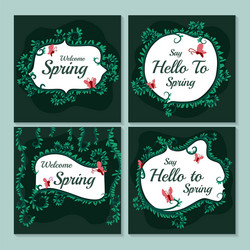 Spring sale design collection banner with floral vector