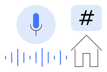 voice command with symbolic microphone metadata vector image