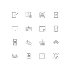 Internet technologies simple linear icons set vector