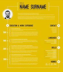 minimalistic cv resume template vector