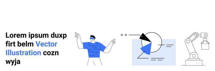 data analysis and automation with futuristic vector image
