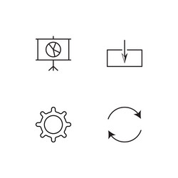 data analytics linear icons set simple outline vector image