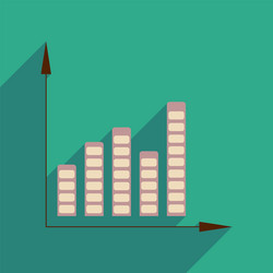 flat web icon with long shadow economic graph vector image