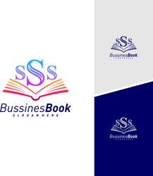 Initial s with book logo design template vector