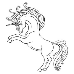 Little unicorn coloring book page vector