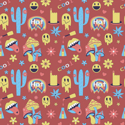 seamless pattern with y2k style elements acidic vector image