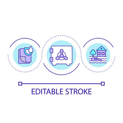 storing paper documents in safe loop concept icon vector image