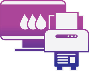 Computer and printer devices graphic design tool vector