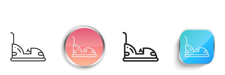 dodgem icon thin linear regular and button style vector image
