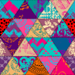 geometric abstract pattern bright patchwork style vector image