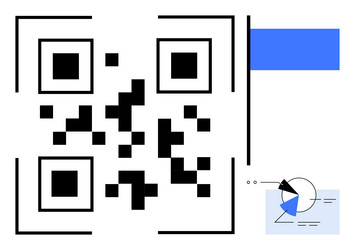 qr code with geometric elements and abstract pie vector image