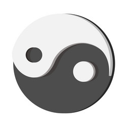 ying yang cartoon icon vector