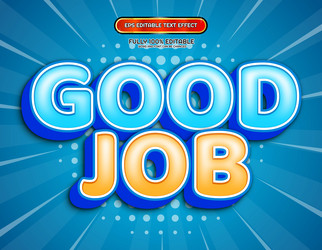 Task Cartoon Text 3d cartoon comic text effect editable template Vector Image