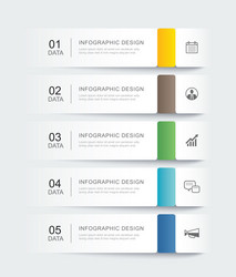 5 data infographics tab paper index template vector image