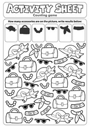 Activity sheet counting game 4 vector