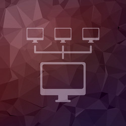 computer with three cameras in flat style icon vector image