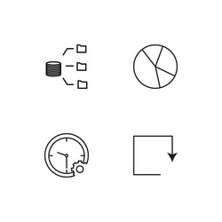 data analytics linear icons set simple outline vector image