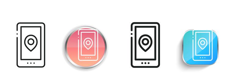 gps icon thin linear regular and button style vector image