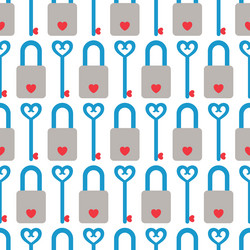 Seamless Pattern With Heart Shaped Lock Key Royalty Free Vector