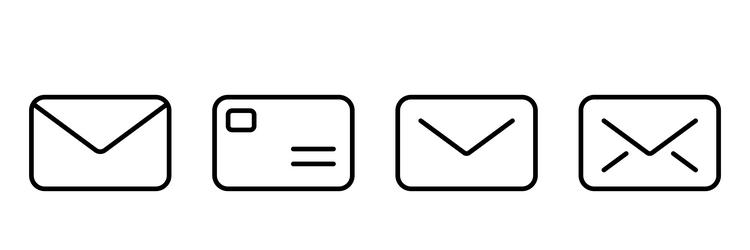 mail icon set symbol in line envelope icons vector image