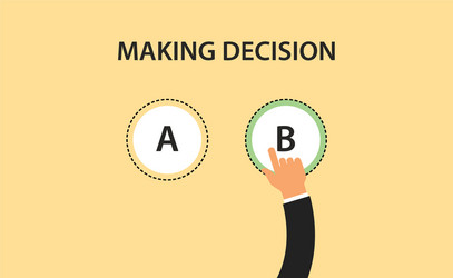 Making decision concept symbol with two option vector