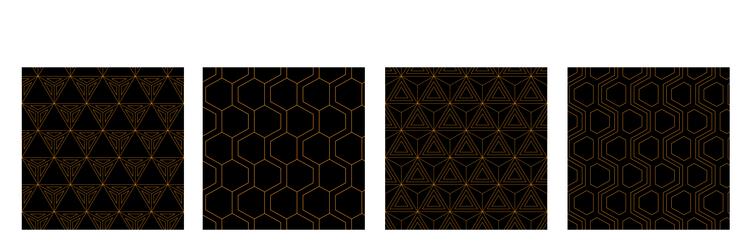 set of four abstract patterns geometric shapes vector image