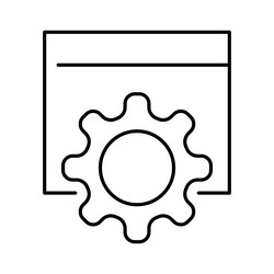 Web optimization setting gear outline icon vector