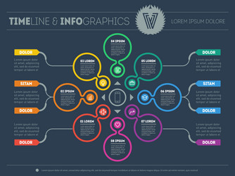Web template for circle diagram or presentation vector