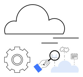 cloud technology with data analysis customization vector image