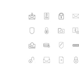 cyber security simple linear icons set outlined vector image
